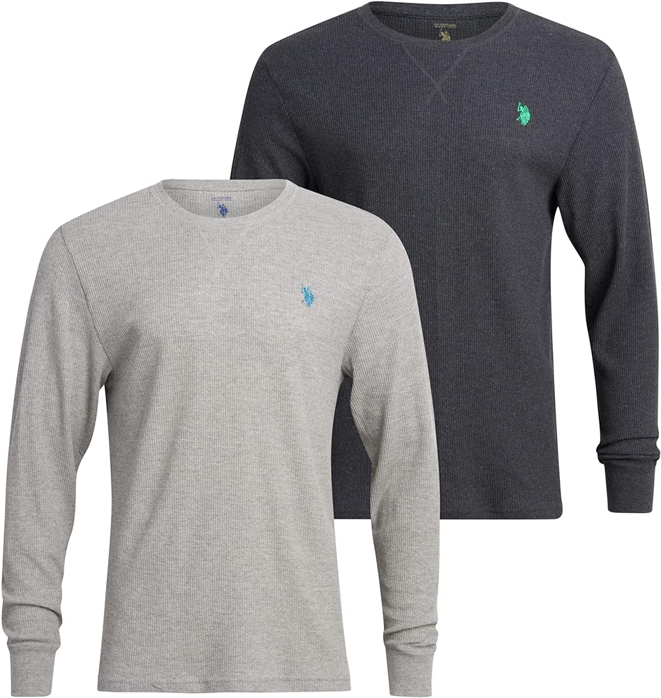 U.S. Polo Assn. Men's Thermal Shirt - Long Sleeve Waffle Knit Top (2 Pack)