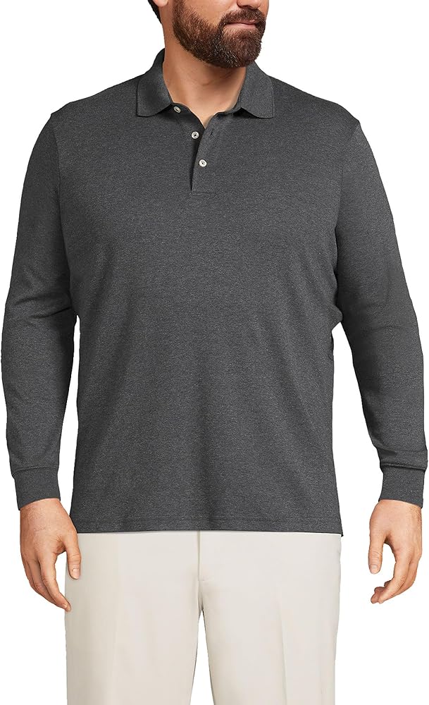 Lands' End Men's Long Sleeve Super Soft Supima Polo Shirt