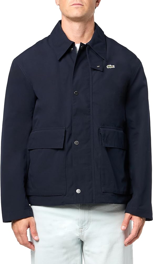 Lacoste Men's Light Weight Short Parka Jacket W/Pockets