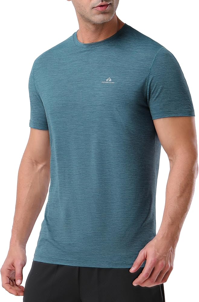 Pioneer Camp Men's Workout Gym Shirts Moisture Wicking Athletic Performance T-Shirts Quick Dry Running Active Top Tees