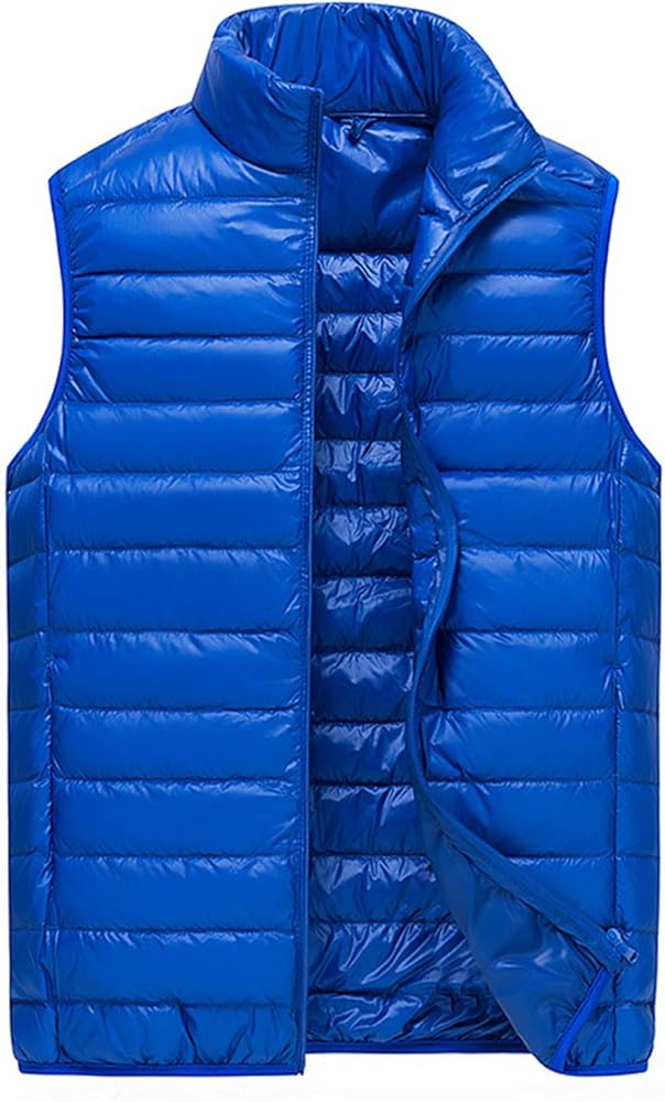 PAODIKUAI Men's Lightweight Stand Collar Water-Resistant Packable Puffer Vest for Winter