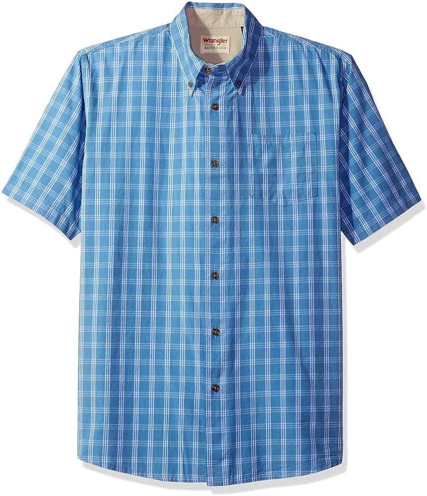 Wrangler Authentics Men's Short Sleeve Classic Plaid Shirt