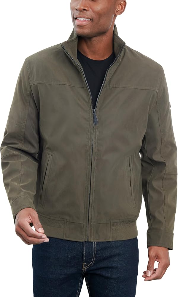 LONDON FOG Men's Microfiber Bomber Jacket