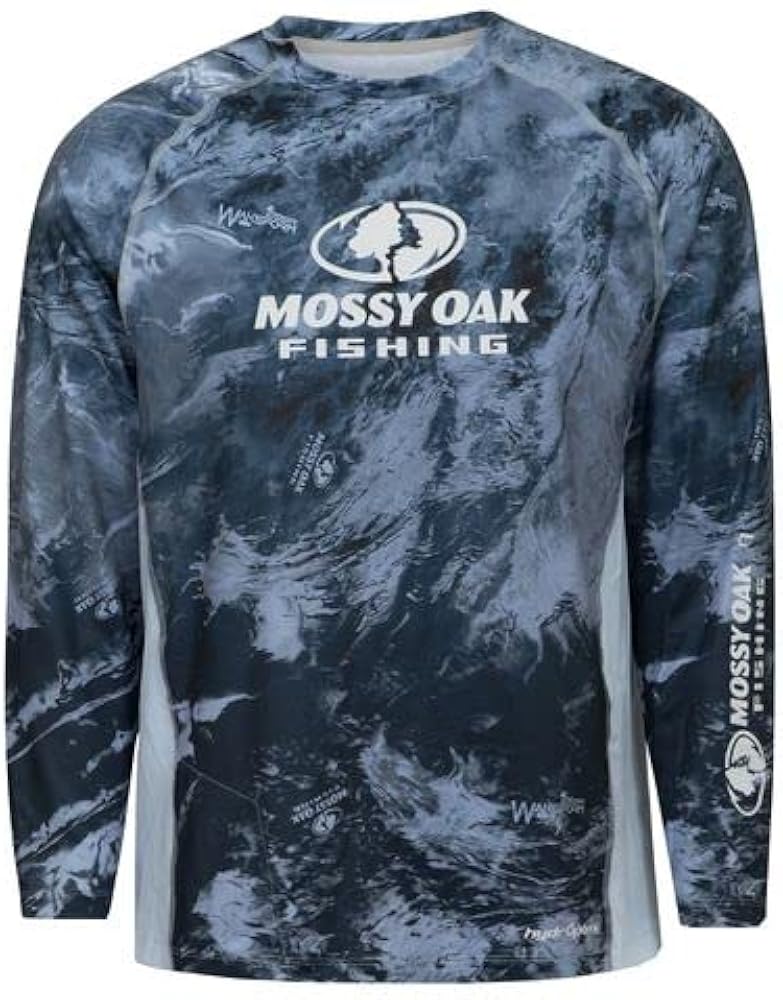 Mossy Oak Men's Fishing Shirts Long Sleeve with 40+ UPF Sun Protection