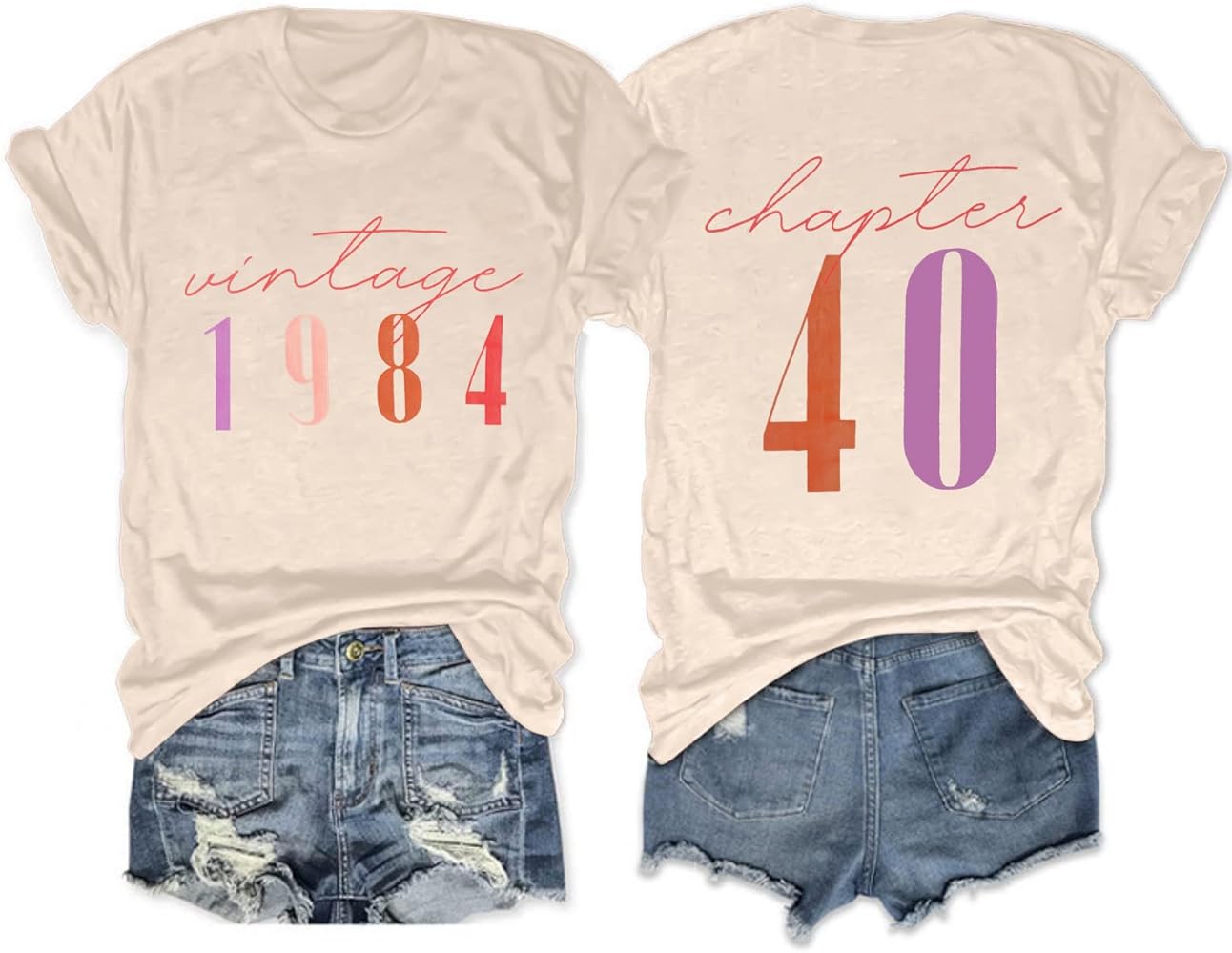 40th Birthday Shirts for Women Vintage 1984 T Shirt Casual Short Sleeve Birthday Party Outfits Tops