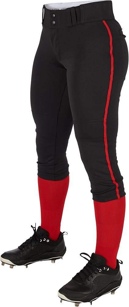 CHAMPRO Women's Tournament Traditional Low-Rise Softball Pants with Braid