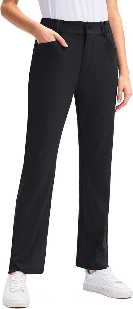 SANTINY Women's Golf Pants with 5 Pockets High Waisted Quick Dry Stretch Pants for Women Travel Work Casual