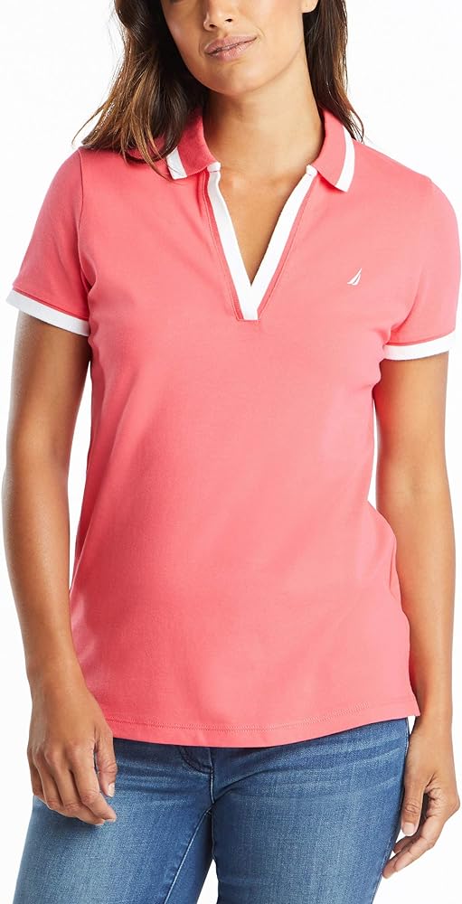 Nautica Women's Stretch Cotton Polo Shirt