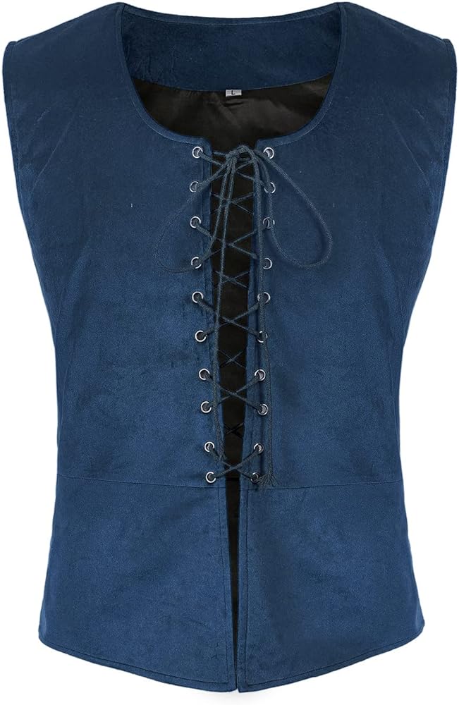 Men's Gothic Tank Top Renaissance Steampunk Lace-up Vintage Tank Top Victoria