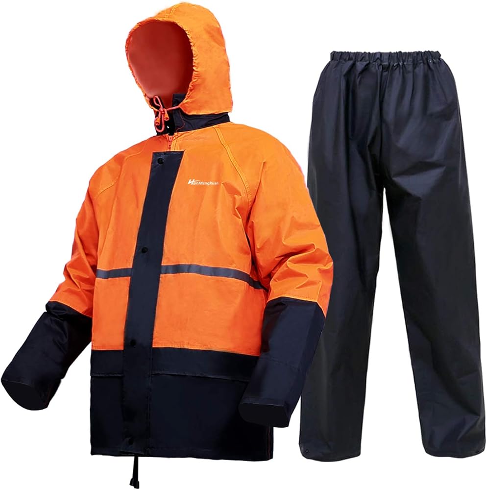 Rain Gear for Men Women Waterproof Lightweight Rain Suits Hood Rain Jacket and Rain Pants for Outdoor