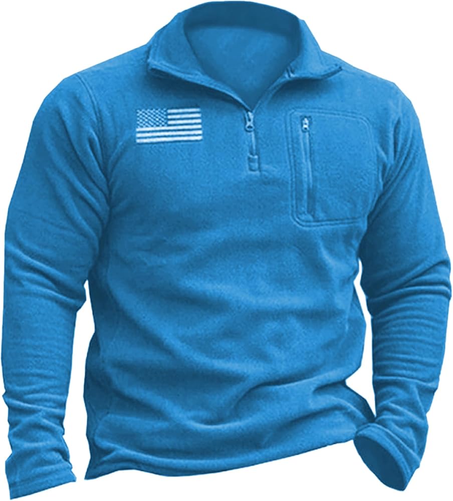 Beotyshow Mens Tactical Fleece Jacket Polar Soft Warm Quarter Zip Pullover