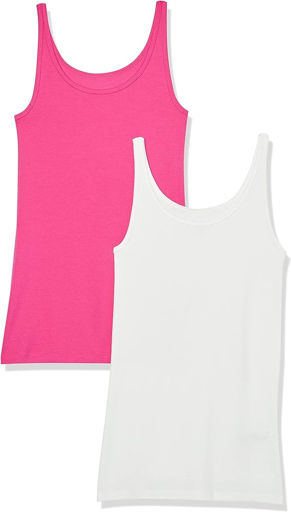 Amazon Essentials Women's Slim-Fit Thin Strap Tank Top, Pack of 2