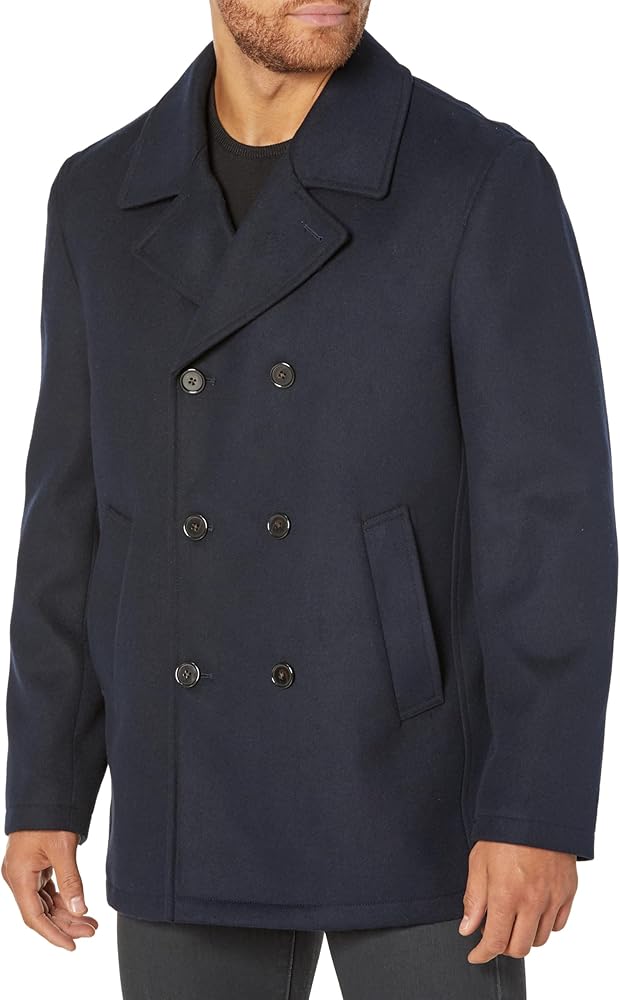 Ben Sherman Men's Boris Classic Double Breasted Peacoat Jacket