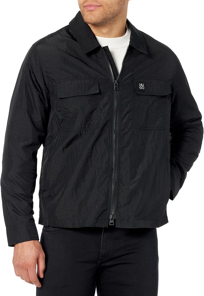 HUGO Men's Lightweight Zipper Closure Overshirt