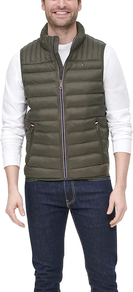 Tommy Hilfiger Men's Lightweight Packable Puffer Vest Jacket