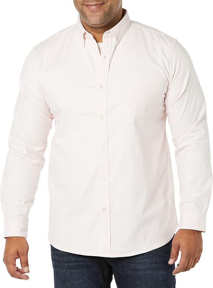 Amazon Essentials Men's Slim-Fit Long-Sleeve Stretch Oxford Shirt with Pocket