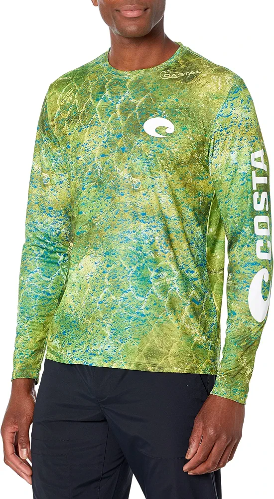 Costa Del Mar mens Tech Mossy Oak Coastal Crewneck Long Sleeve T Shirt