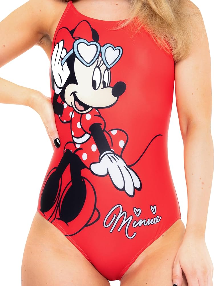 Disney Womens Bathing Suit | Minnie Mouse Swimsuit for Summer | One Piece Womens Bathing Suit