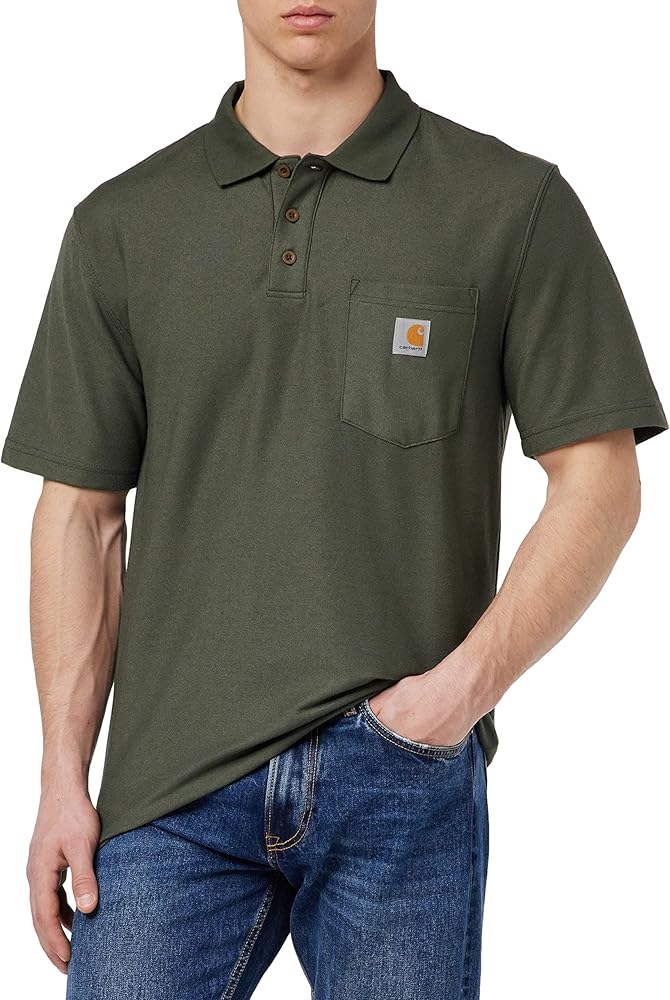 Carhartt Men's Loose Fit Midweight Short-Sleeve Pocket Polo