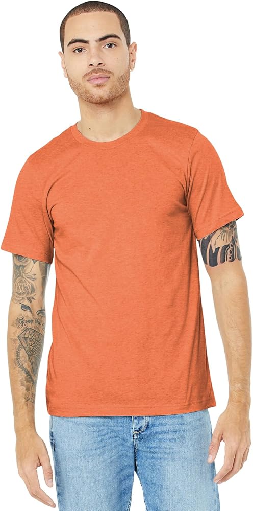 Bella + Canvas Unisex Jersey Short-Sleeve T-Shirt, Large, HEATHER ORANGE