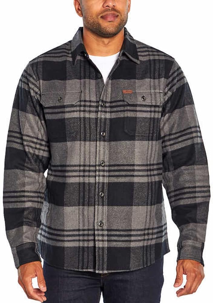 Orvis Men's Button Down Winter Heavy Weight Long Sleeve Flannel Shirt, Ale Gray Plaid, Medium