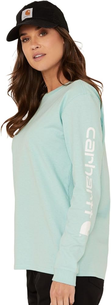 Carhartt Women's Loose Fit Heavyweight Long-Sleeve Logo Sleeve Graphic T-Shirt