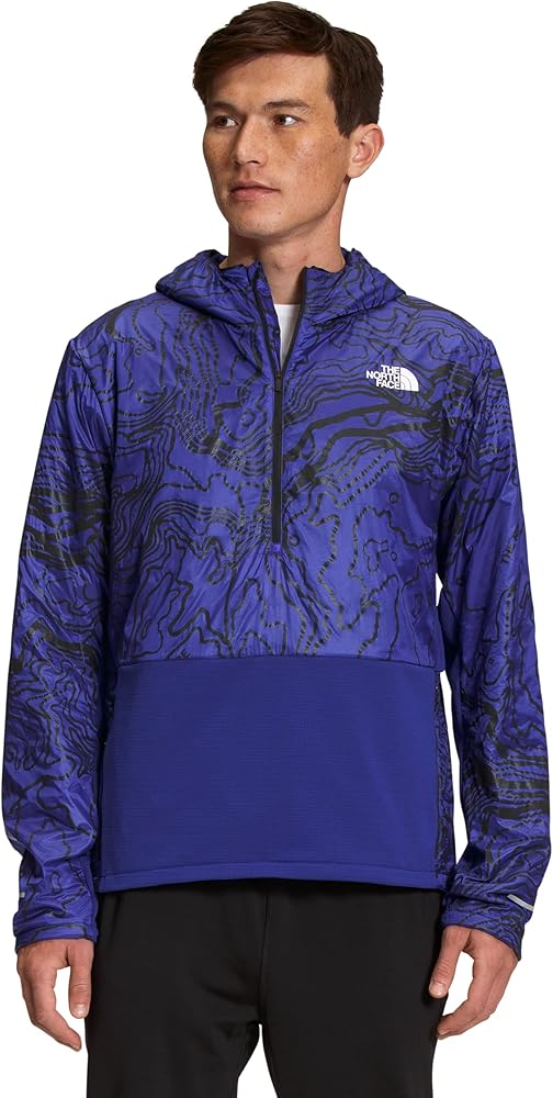 THE NORTH FACE Men's Winter Warm ¼ Zip Jacket, Lapis Blue Yosemite Topo Reflective Print, Medium