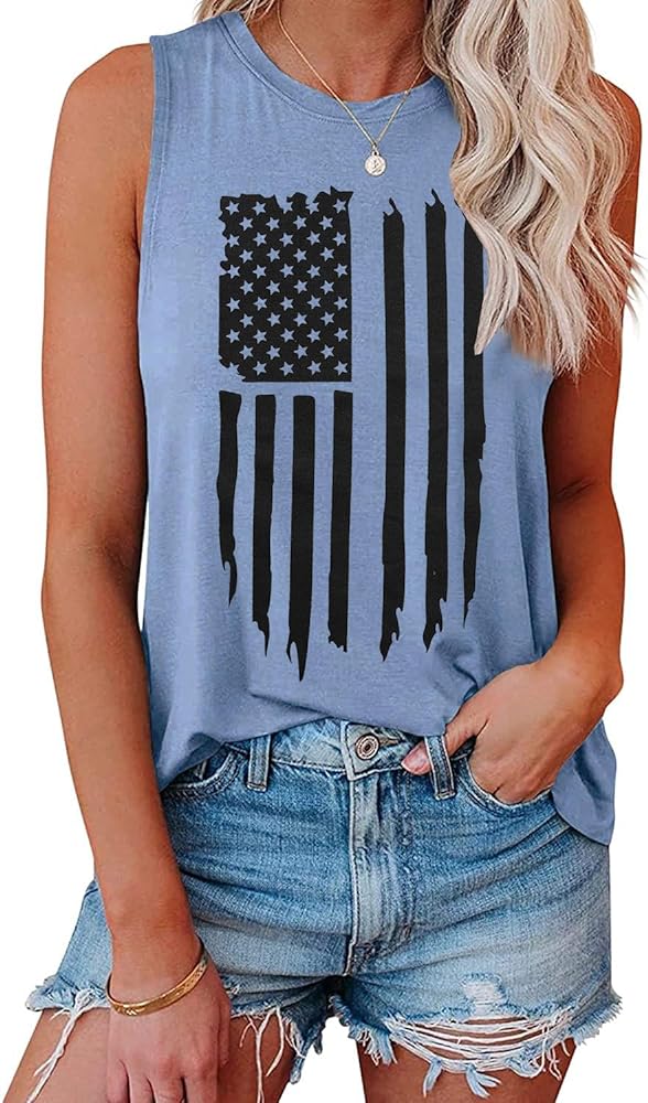 IRISGOD Womens Tank Tops Loose Fit Summer Cute Graphic Sleeveless Shirts Workout Basic Tunic