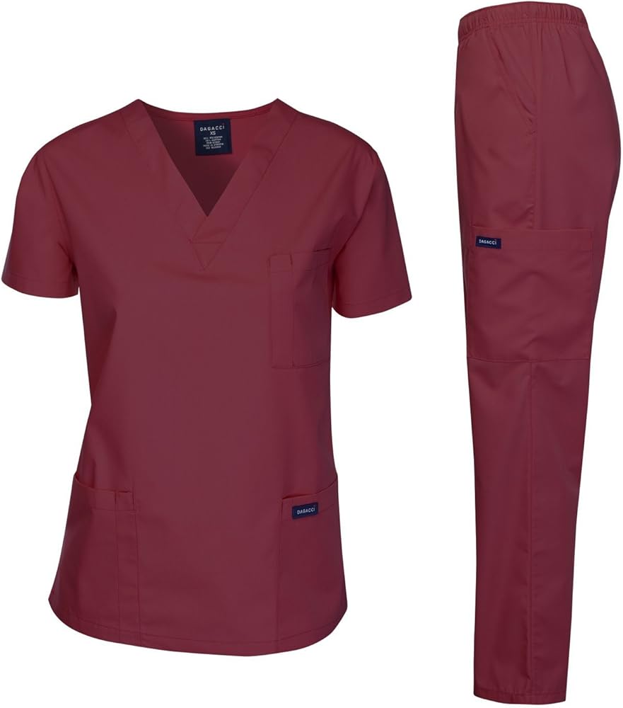 Dagacci Scrubs Medical Uniform Women and Man Scrubs Set Medical Scrubs Top and Pants