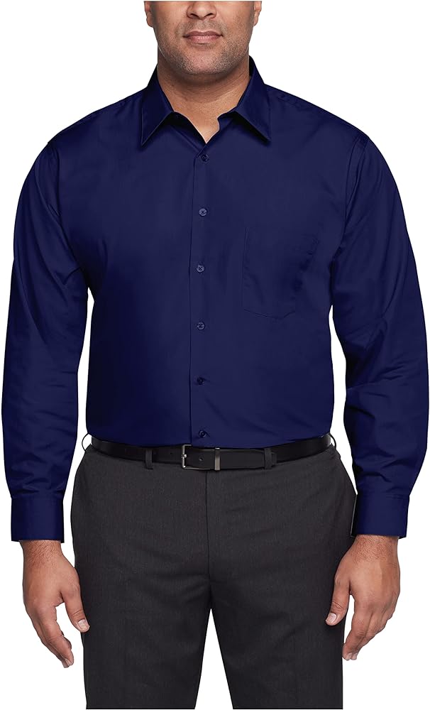 Van Heusen Men's BIG FIT Dress Shirts Poplin (Big and Tall)